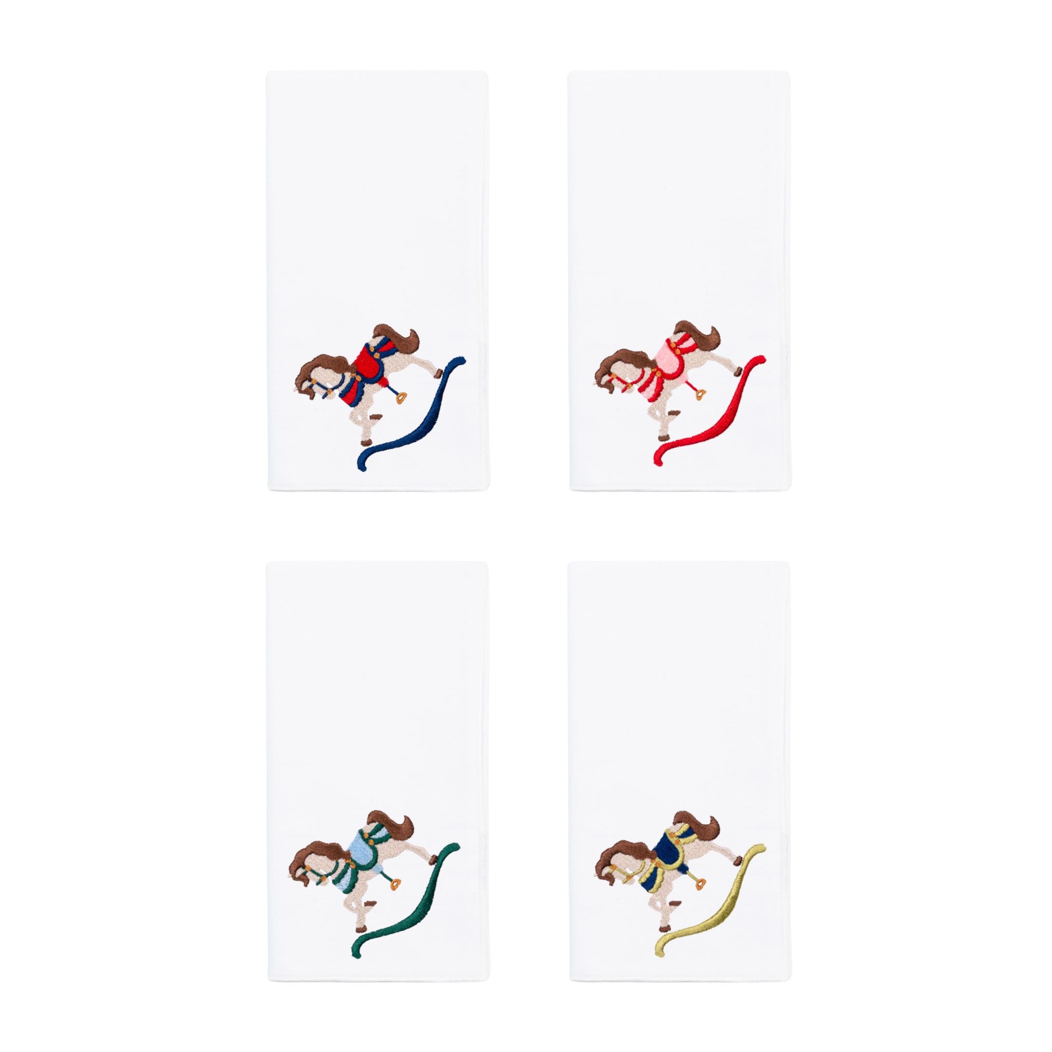 White Nazaré napkins with horse embroidery - Torres Novas