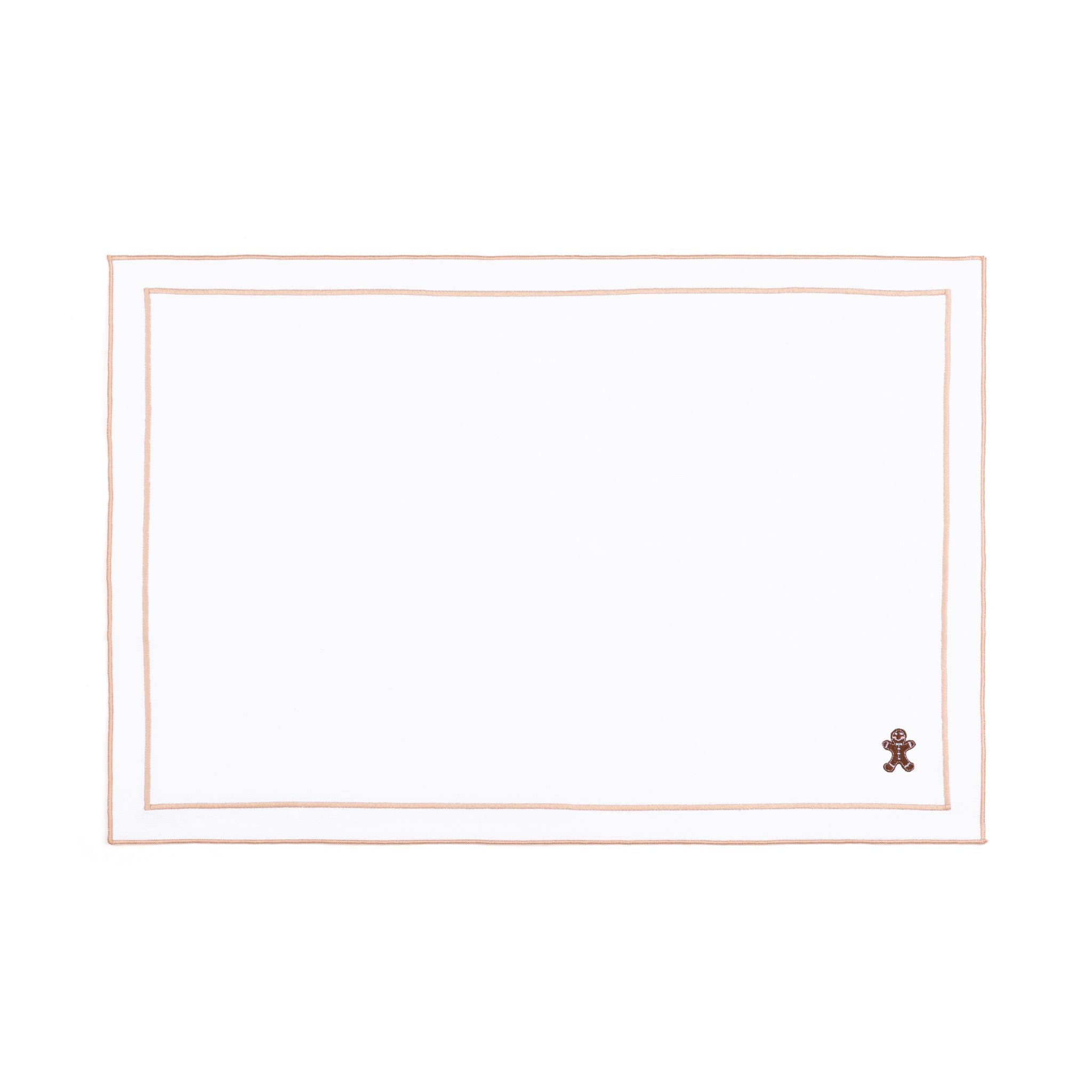 Mantelería Nazaré blanca, en algodón, con pequeños motivos de Navidad bordados.