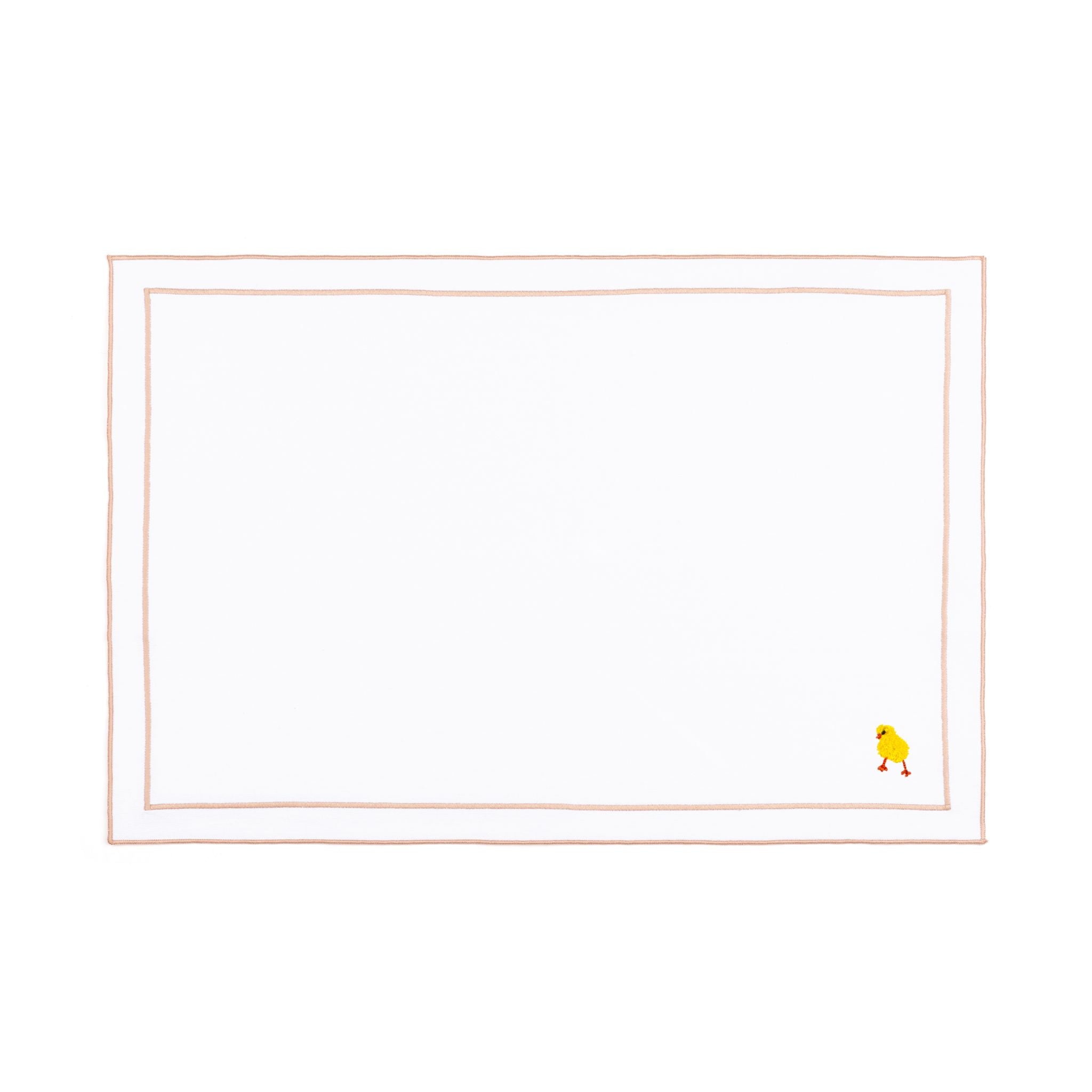 Mantelería Nazaré blanca, en algodón, con motivos de Pascua bordados