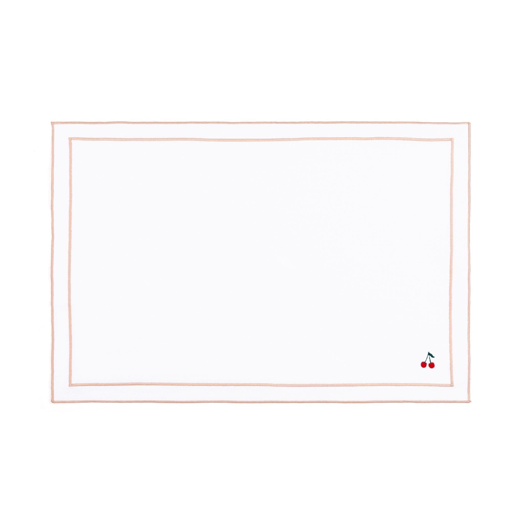 Roupa de mesa Nazaré branca, em algodão, com frutas bordadas