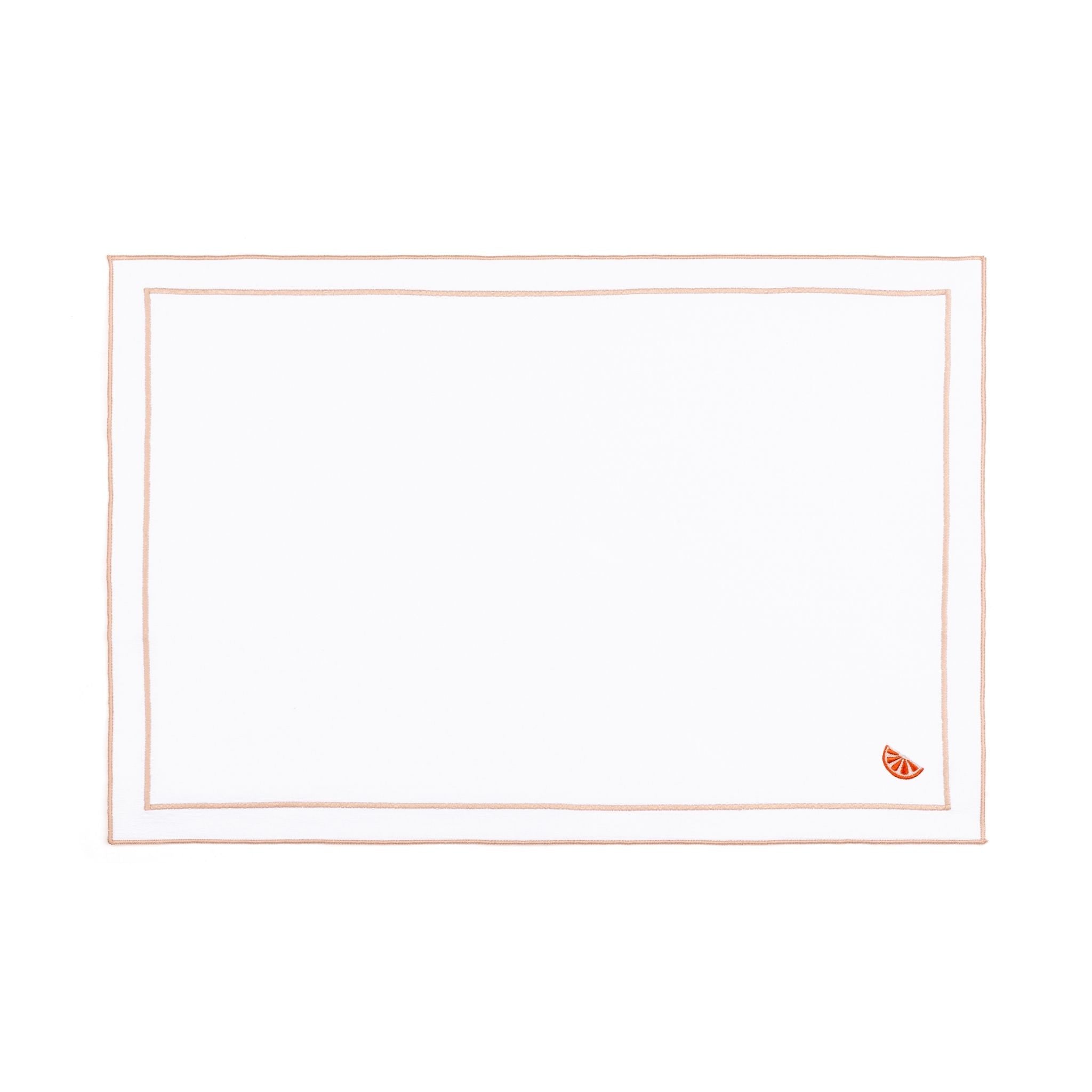 Roupa de mesa Nazaré branca, em algodão, com frutas bordadas