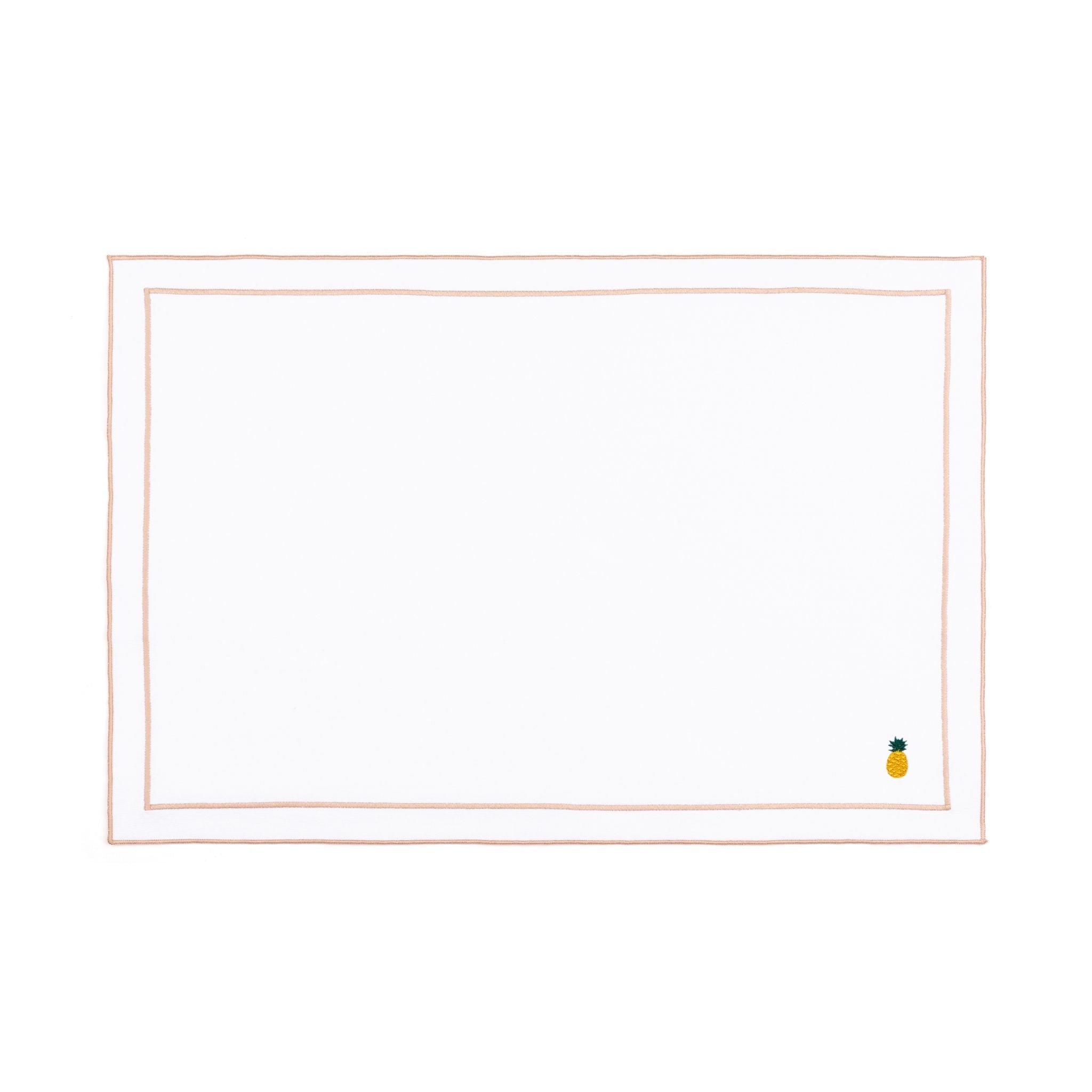 Roupa de mesa Nazaré branca, em algodão, com frutas bordadas