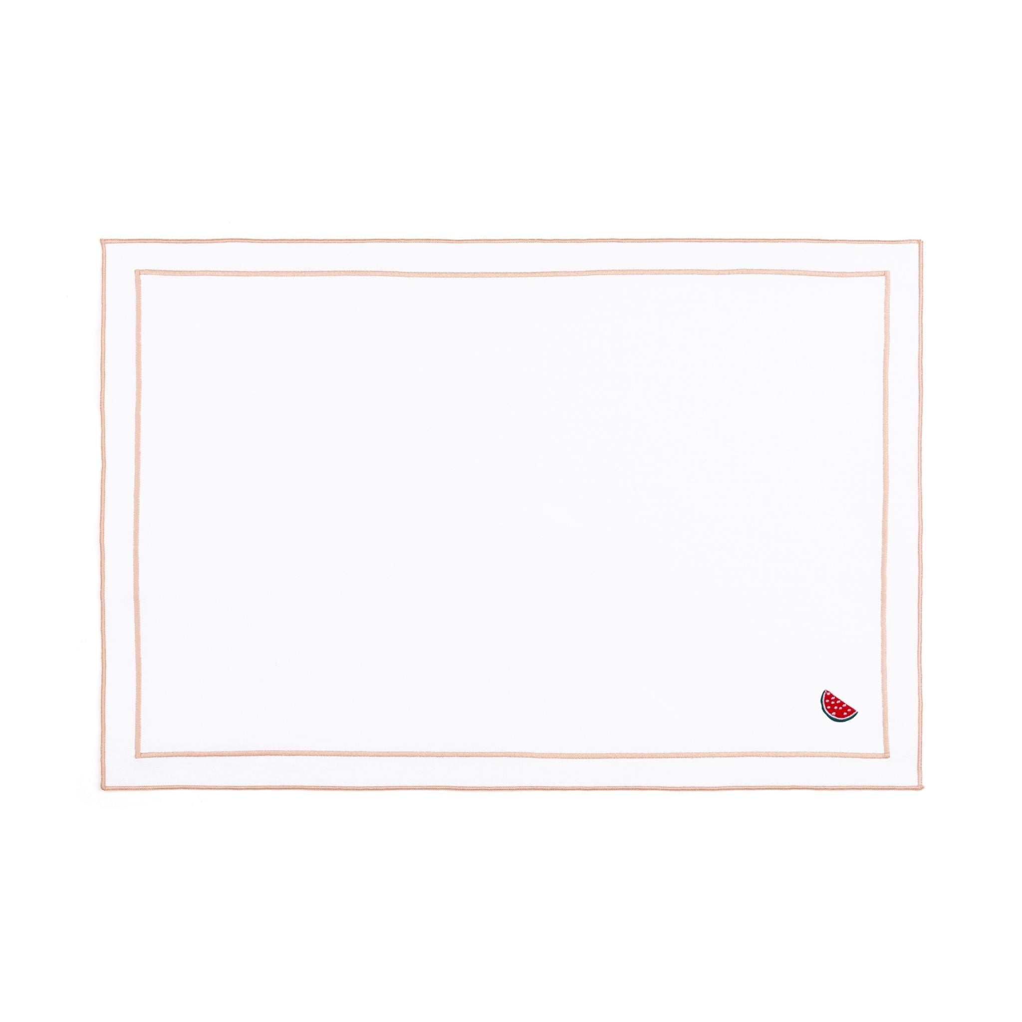 Roupa de mesa Nazaré branca, em algodão, com frutas bordadas