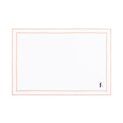 Linge de table Nazaré blanc, en coton, avec des sportifs rétro brodés