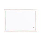 Linge de table Nazaré blanc, en coton, avec des sportifs rétro brodés