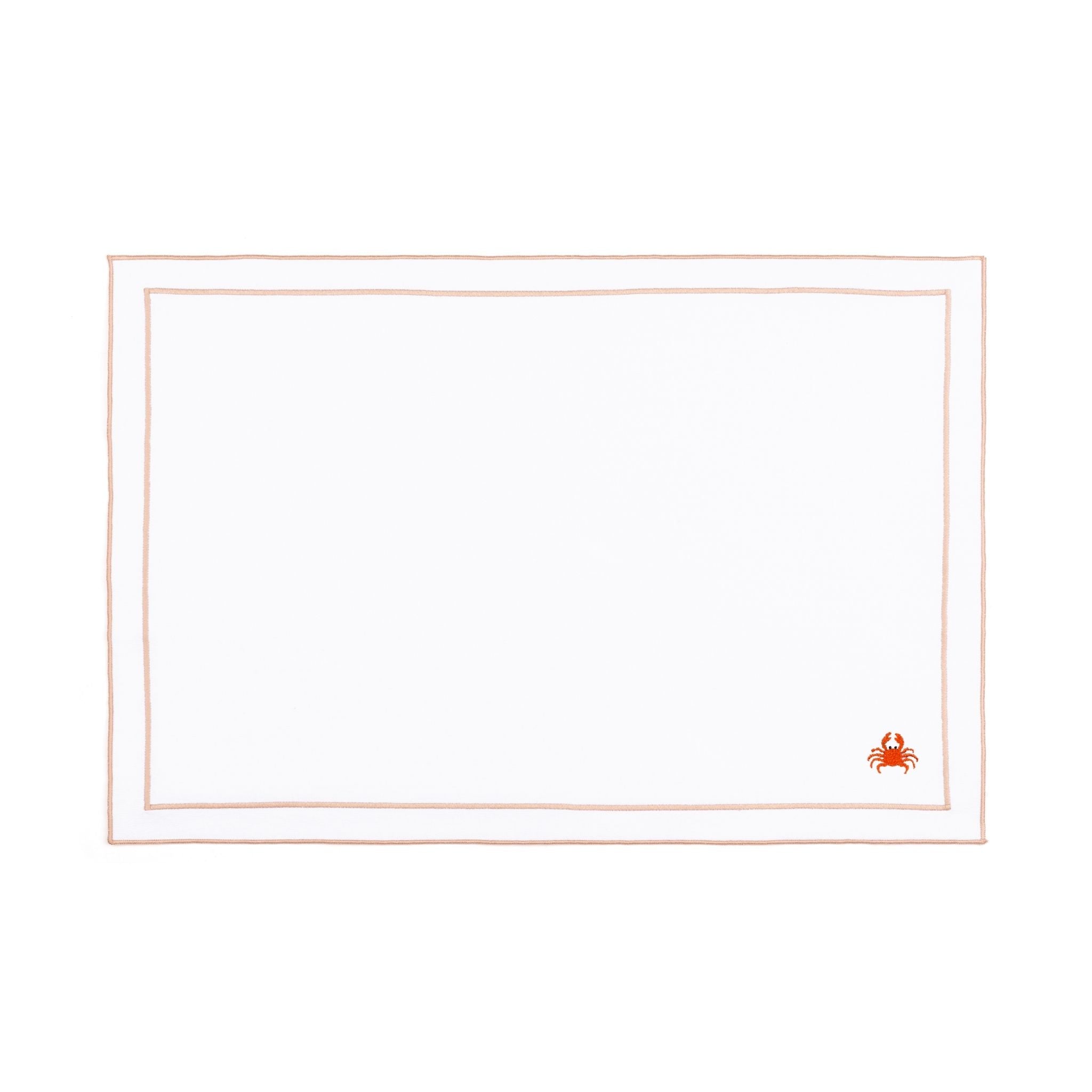 Linge de table Nazaré blanc, en coton, avec des motifs estivaux brodés