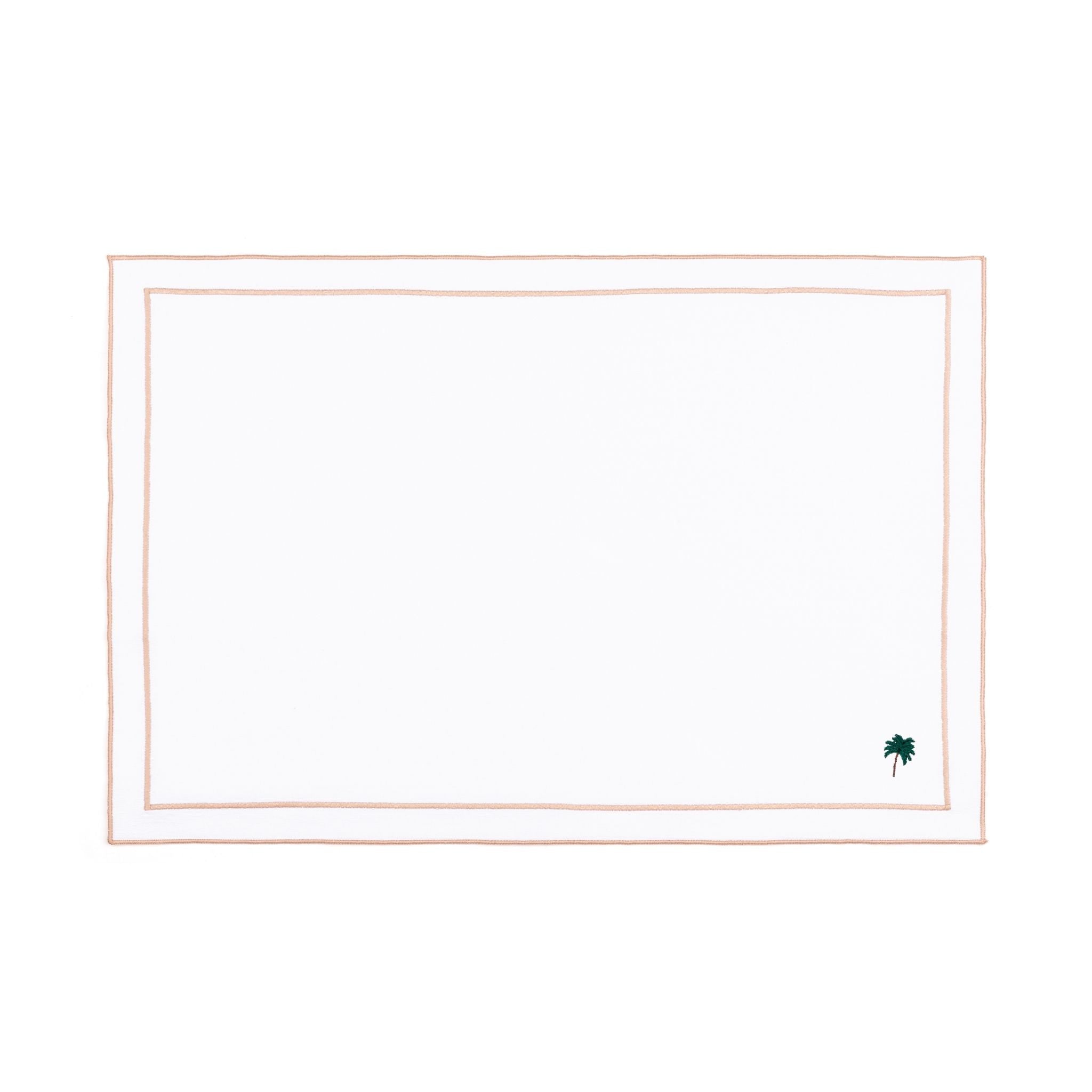 Linge de table Nazaré blanc, en coton, avec des motifs estivaux brodés