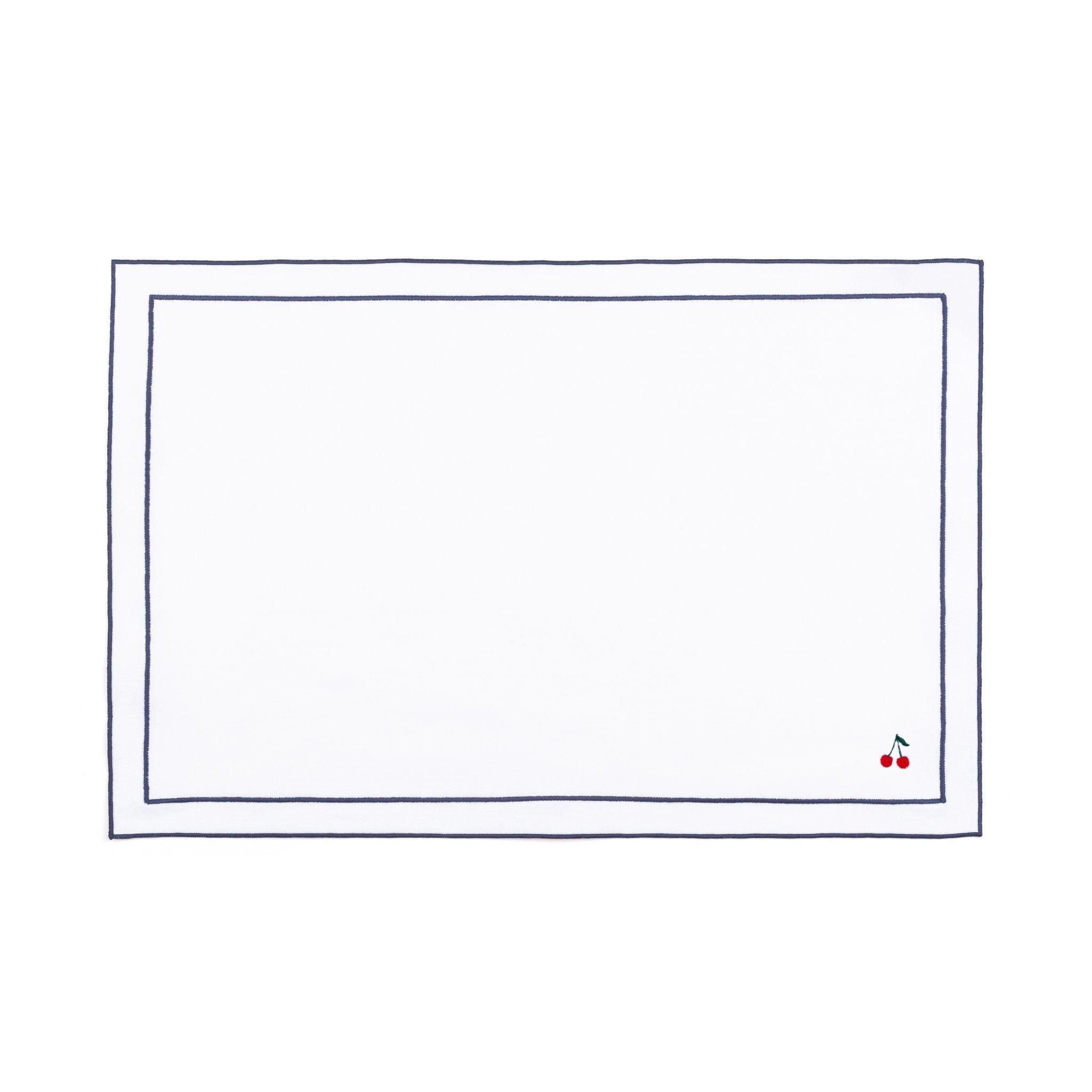 Roupa de mesa Nazaré branca, em algodão, com frutas bordadas