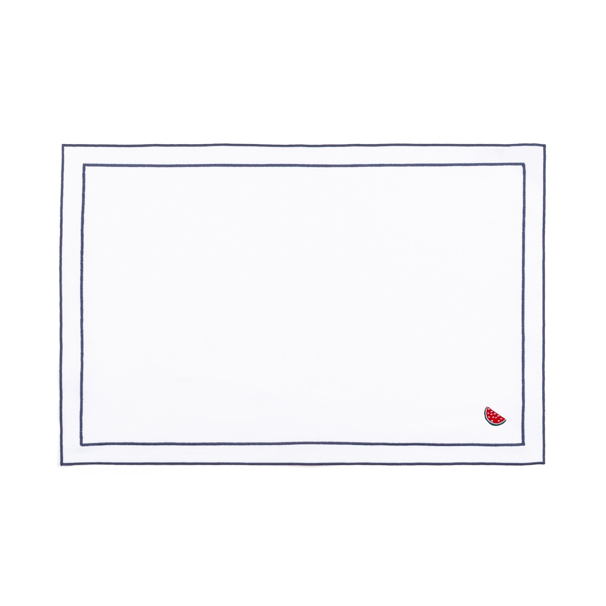 Roupa de mesa Nazaré branca, em algodão, com frutas bordadas