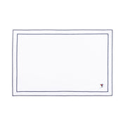 Linge de table Nazaré blanc, en coton, avec des sportifs rétro brodés