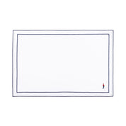 Linge de table Nazaré blanc, en coton, avec des sportifs rétro brodés