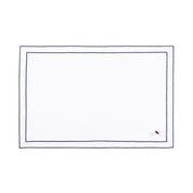 Linge de table Nazaré blanc, en coton, avec des sportifs rétro brodés