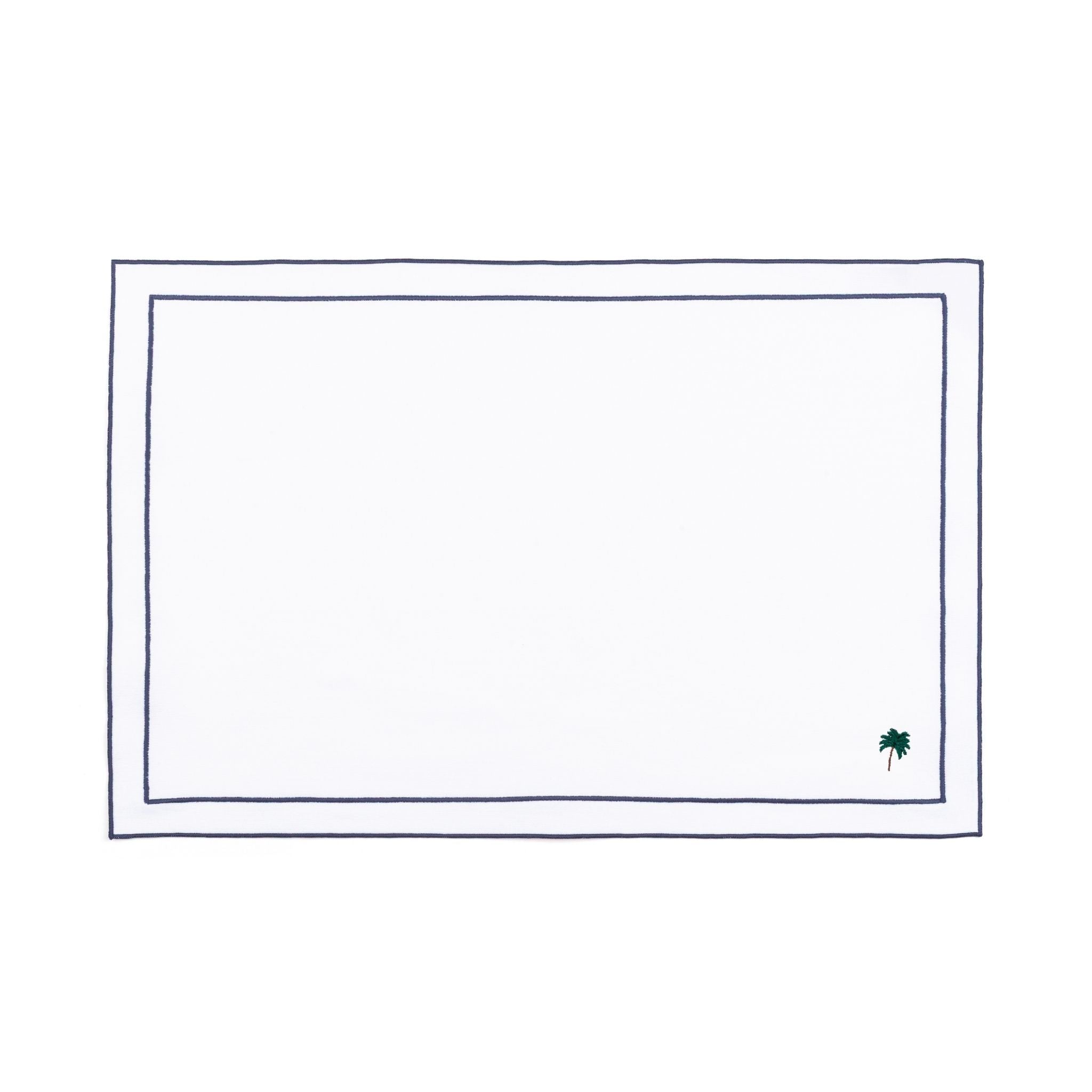 Linge de table Nazaré blanc, en coton, avec des motifs estivaux brodés