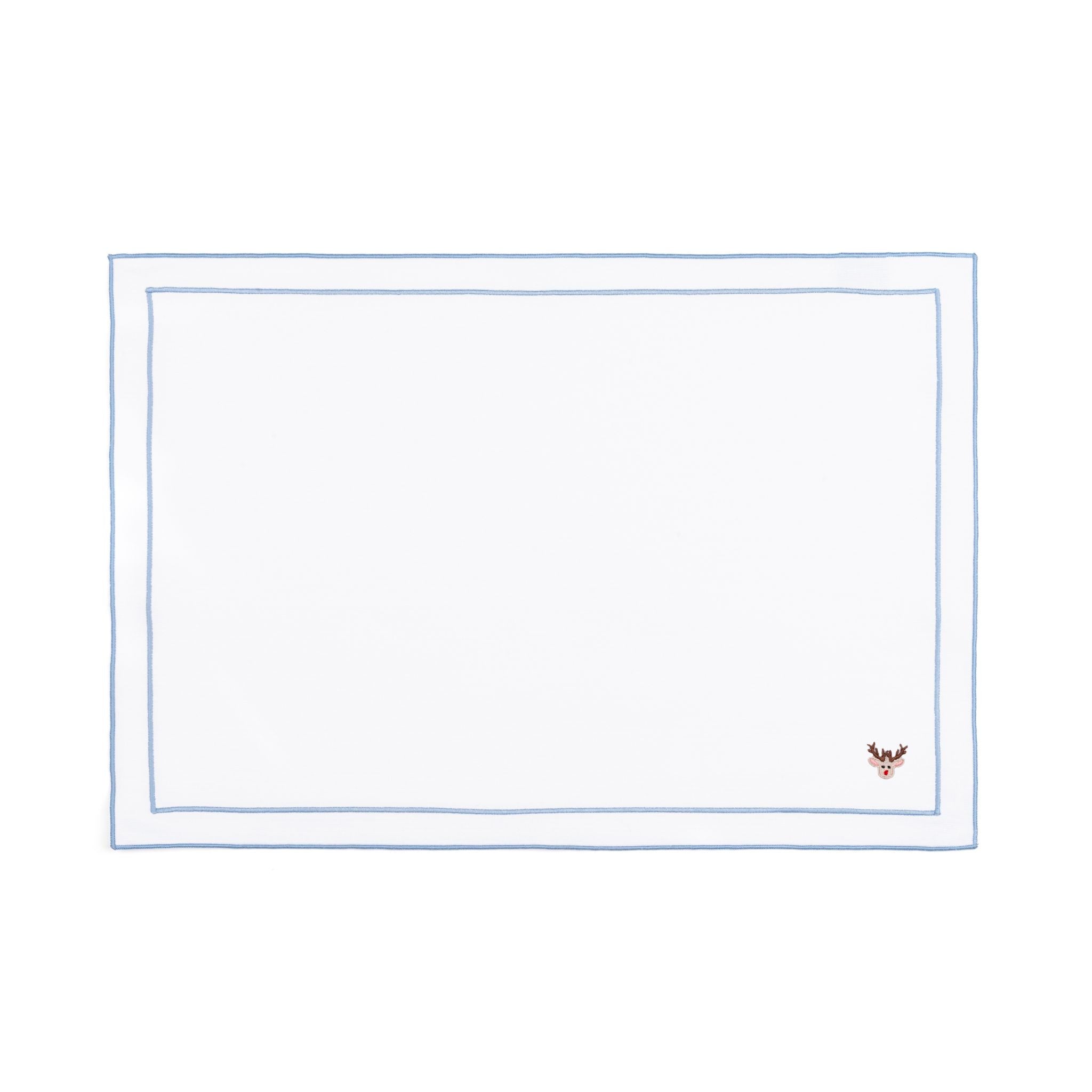 Mantelería Nazaré blanca, en algodón, con pequeños motivos de Navidad bordados.