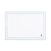 Linge de table Nazaré blanc, en coton, avec des sportifs rétro brodés