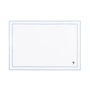 Linge de table Nazaré blanc, en coton, avec des sportifs rétro brodés