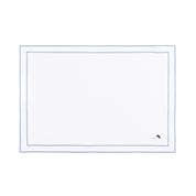 Linge de table Nazaré blanc, en coton, avec des sportifs rétro brodés