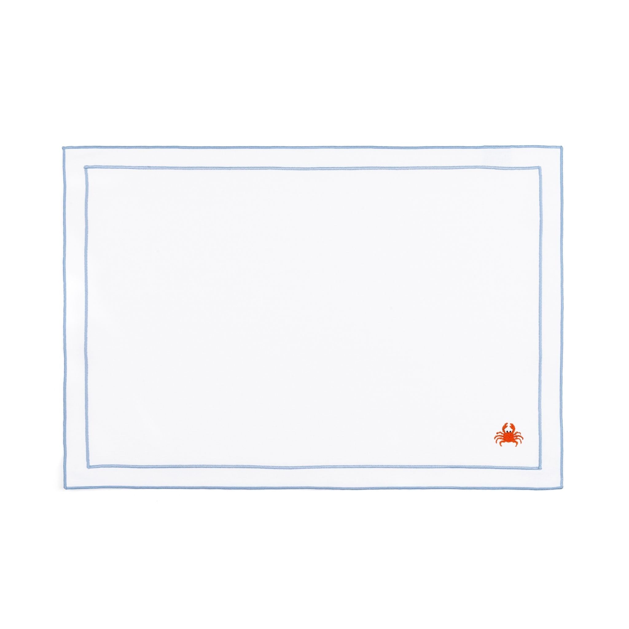 Linge de table Nazaré blanc, en coton, avec des motifs estivaux brodés