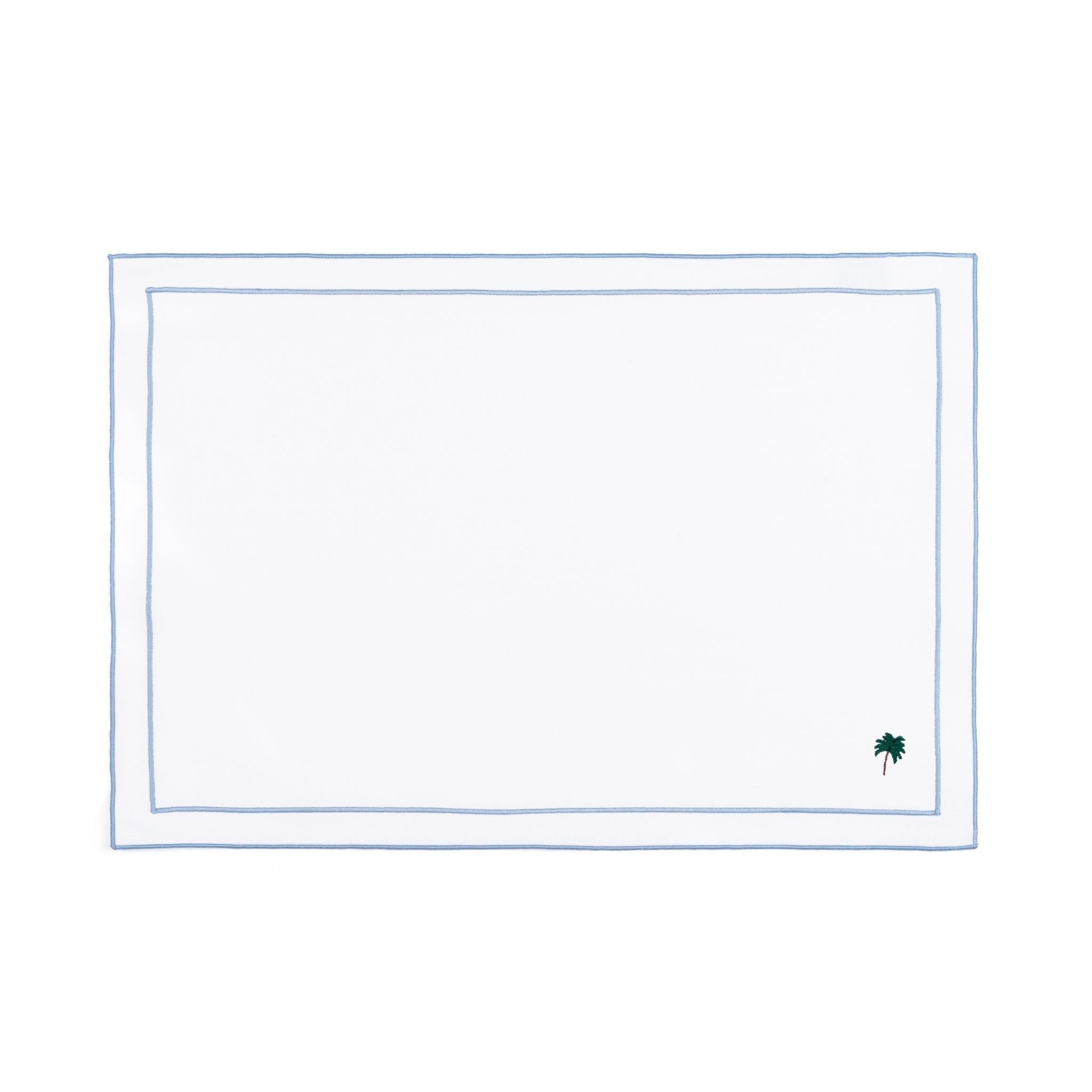 Linge de table Nazaré blanc, en coton, avec des motifs estivaux brodés