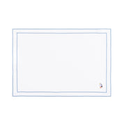 Linge de table Nazaré blanc, en coton, avec des motifs estivaux brodés