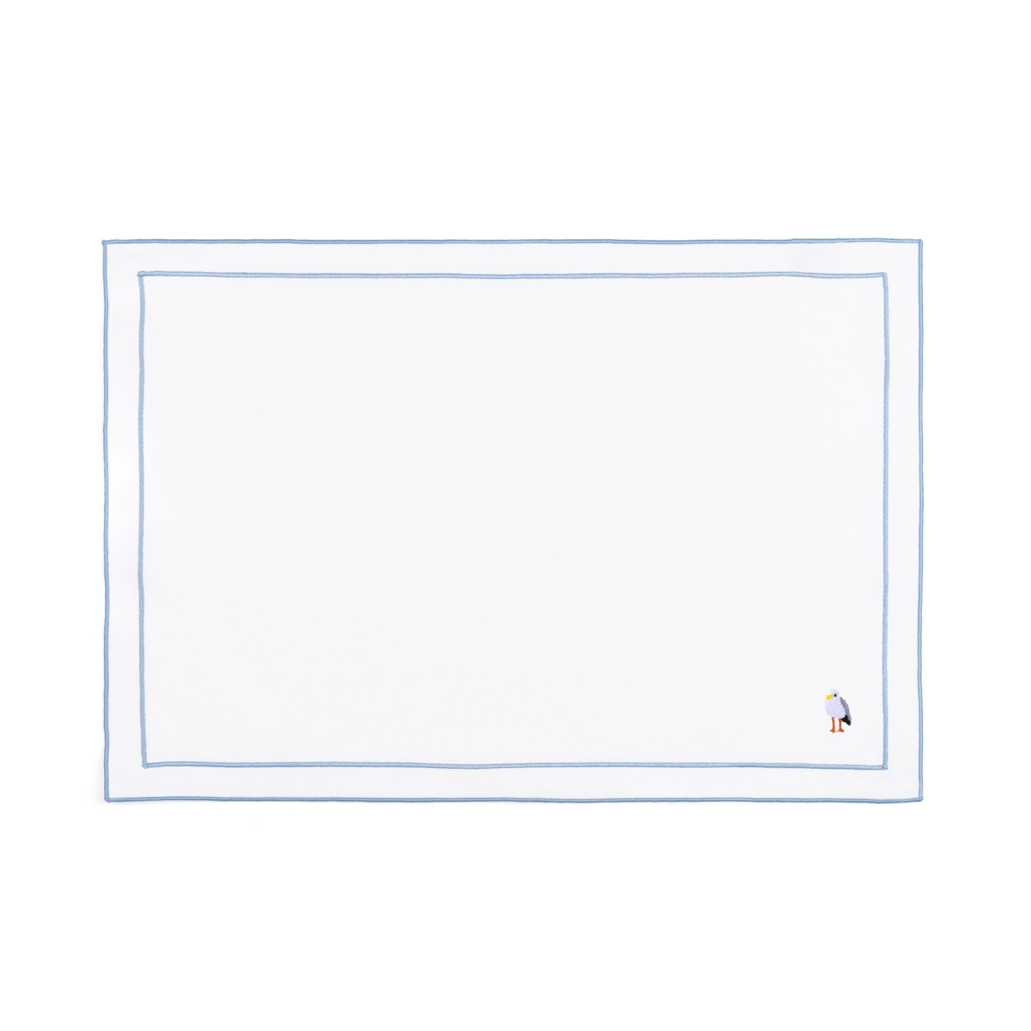 Linge de table Nazaré blanc, en coton, avec des motifs estivaux brodés