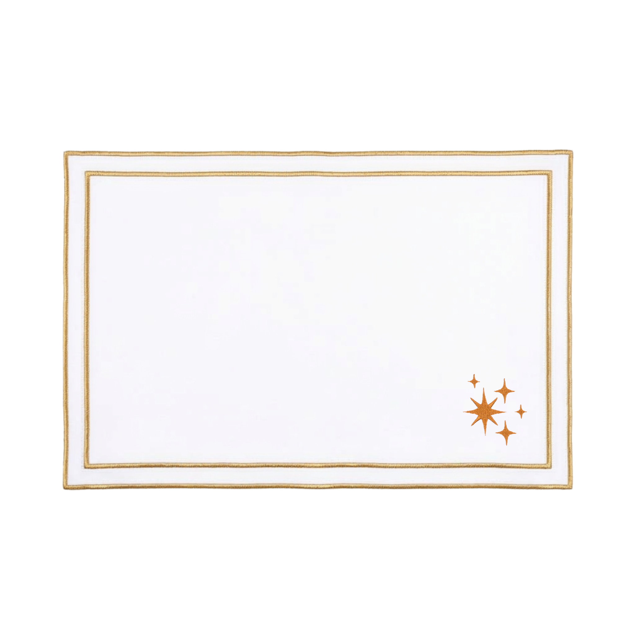 Mantelería Nazaré blanca, en algodón, con estrellas bordadas