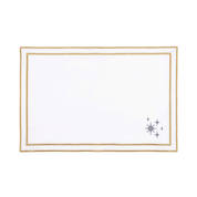 Mantelería Nazaré blanca, en algodón, con estrellas bordadas