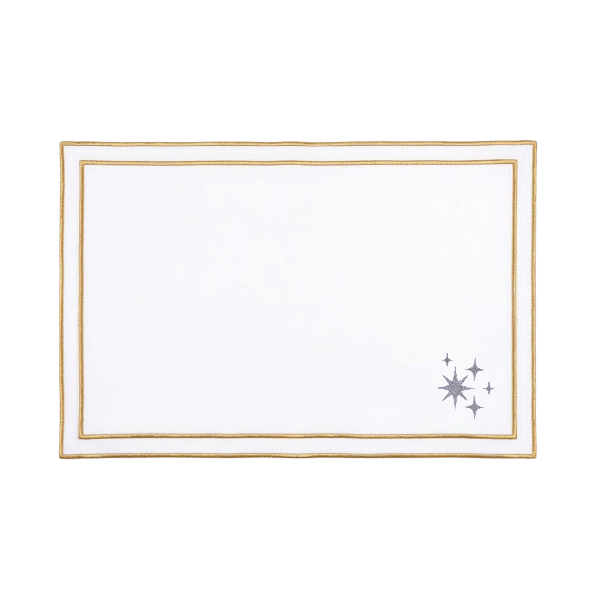 Mantelería Nazaré blanca, en algodón, con estrellas bordadas