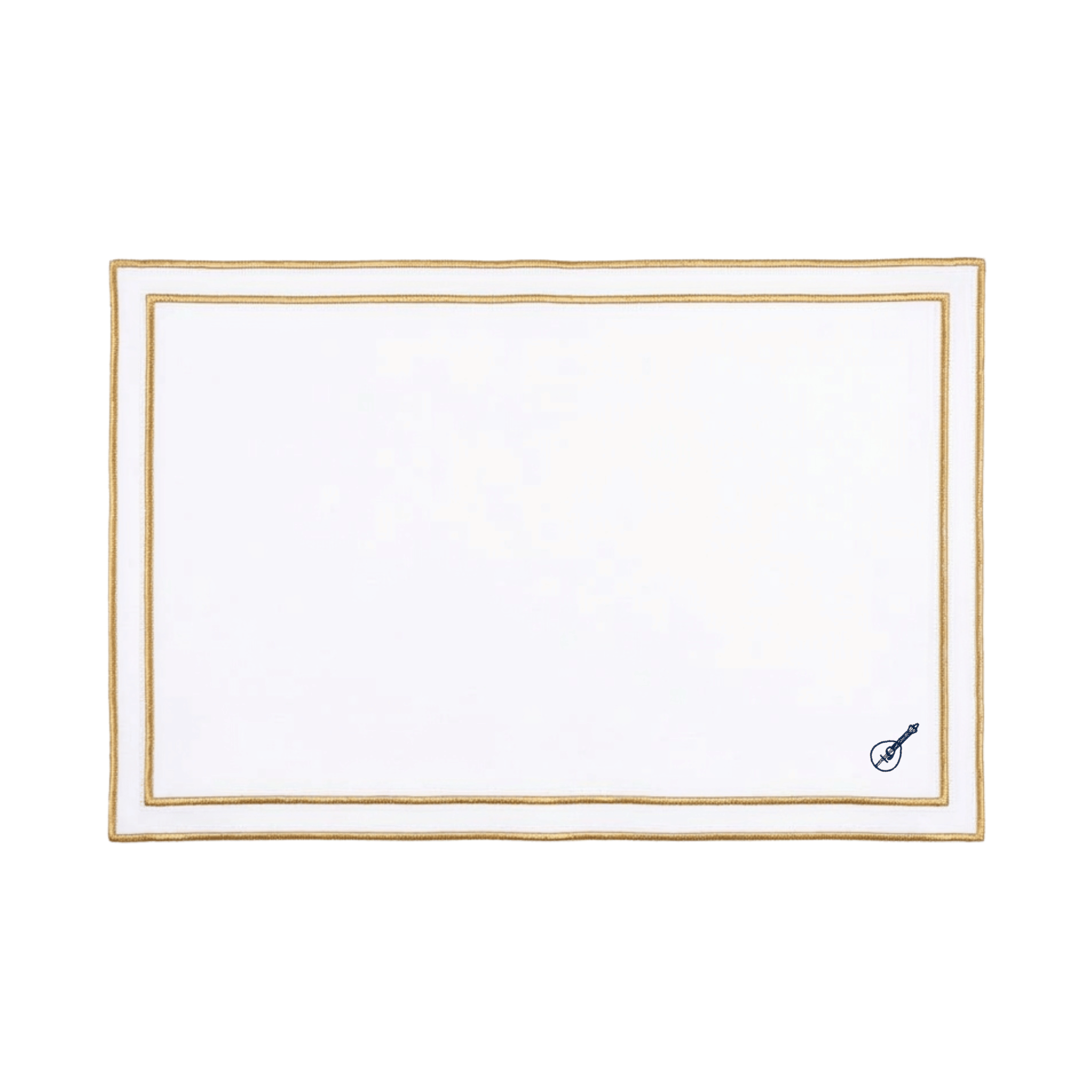 Nazaré white cotton table linen with embroidered Portugal-inspired motifs