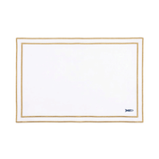 Nazaré white cotton table linen with embroidered Portugal-inspired motifs