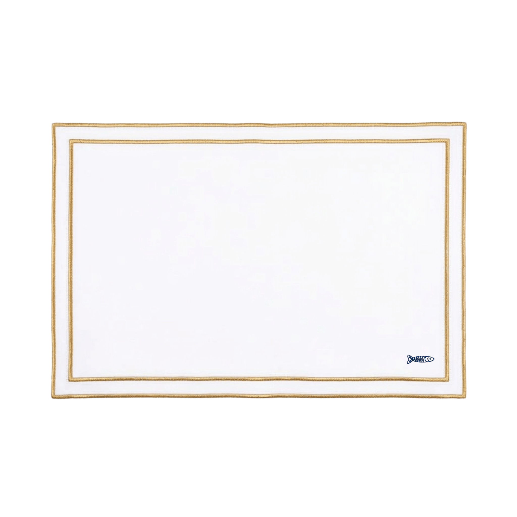 Nazaré white cotton table linen with embroidered Portugal-inspired motifs