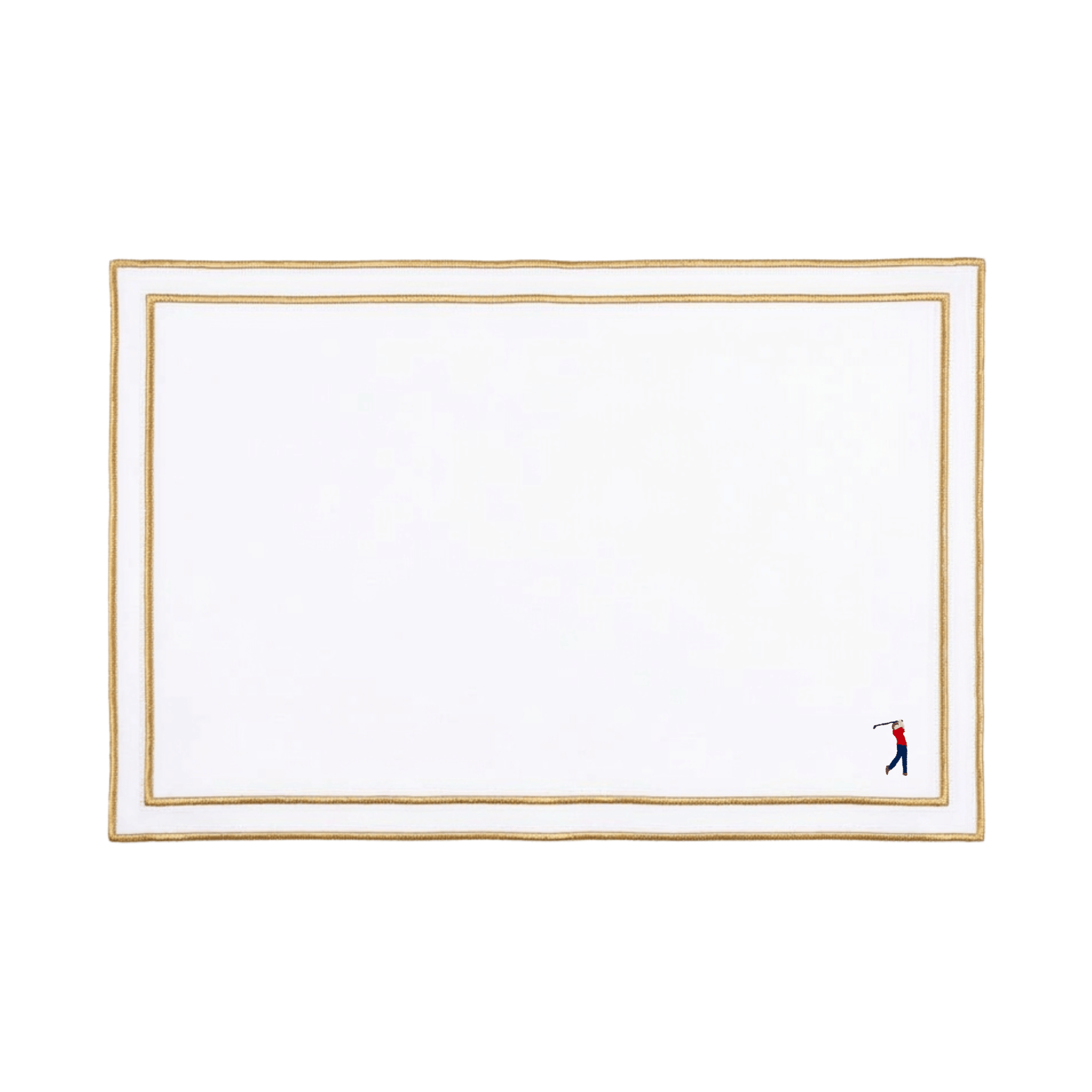 Linge de table Nazaré blanc, en coton, avec des sportifs rétro brodés