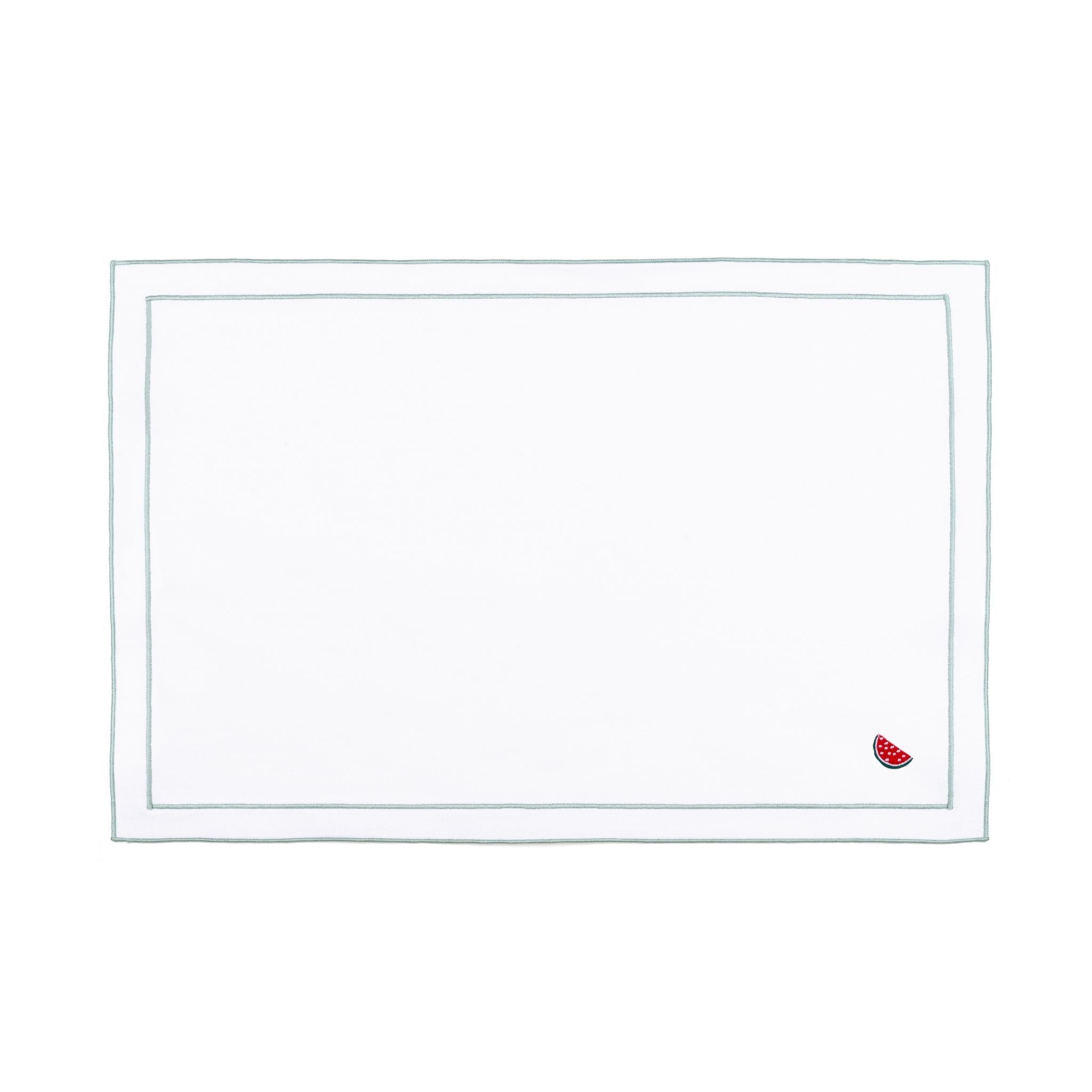 Roupa de mesa Nazaré branca, em algodão, com frutas bordadas