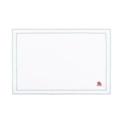 Linge de table Nazaré blanc, en coton, avec des motifs estivaux brodés