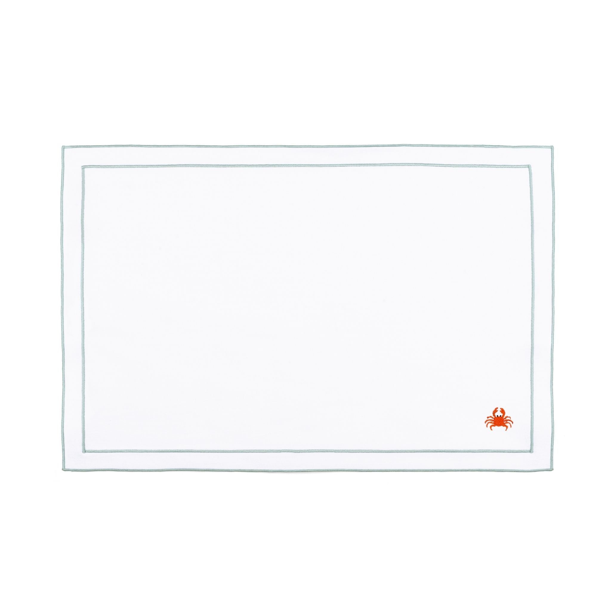 Linge de table Nazaré blanc, en coton, avec des motifs estivaux brodés