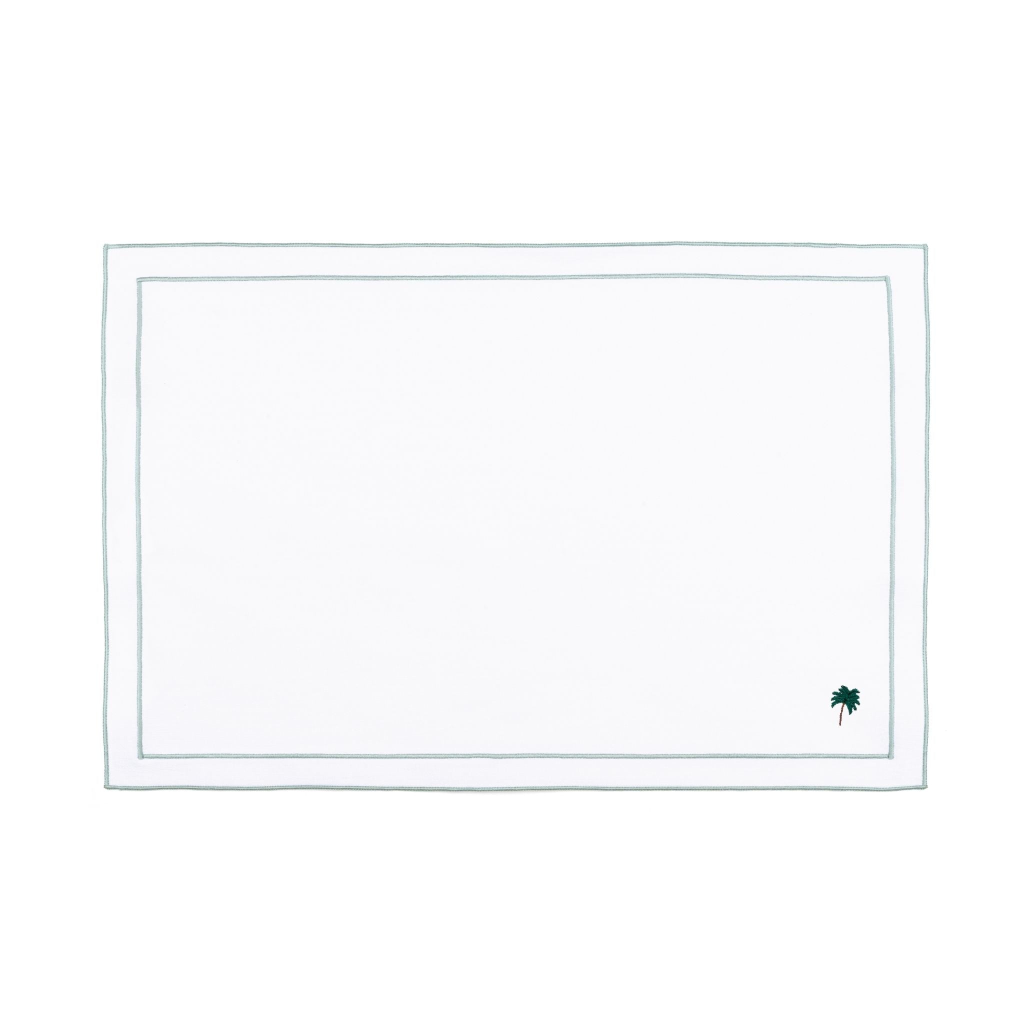 Linge de table Nazaré blanc, en coton, avec des motifs estivaux brodés