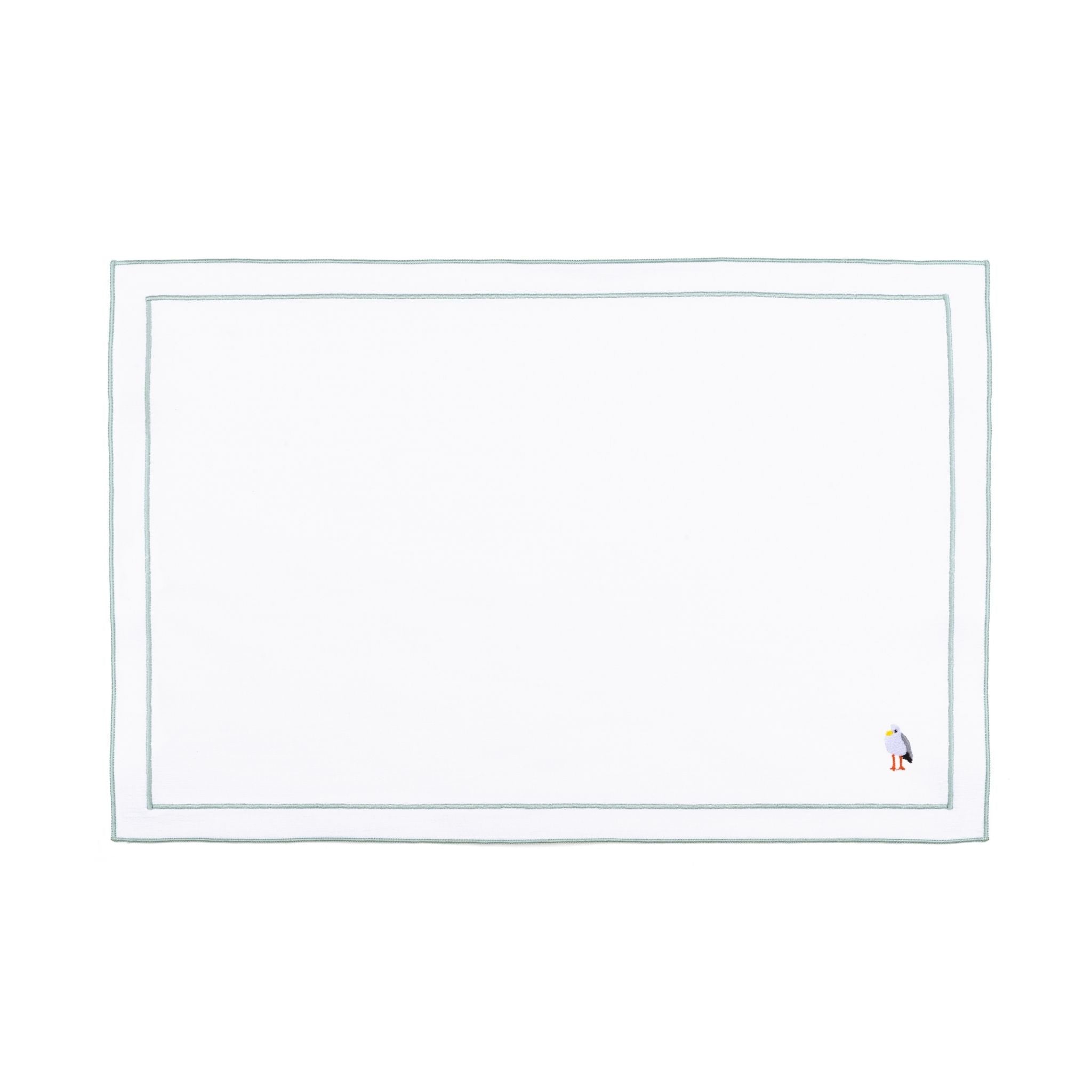 Linge de table Nazaré blanc, en coton, avec des motifs estivaux brodés