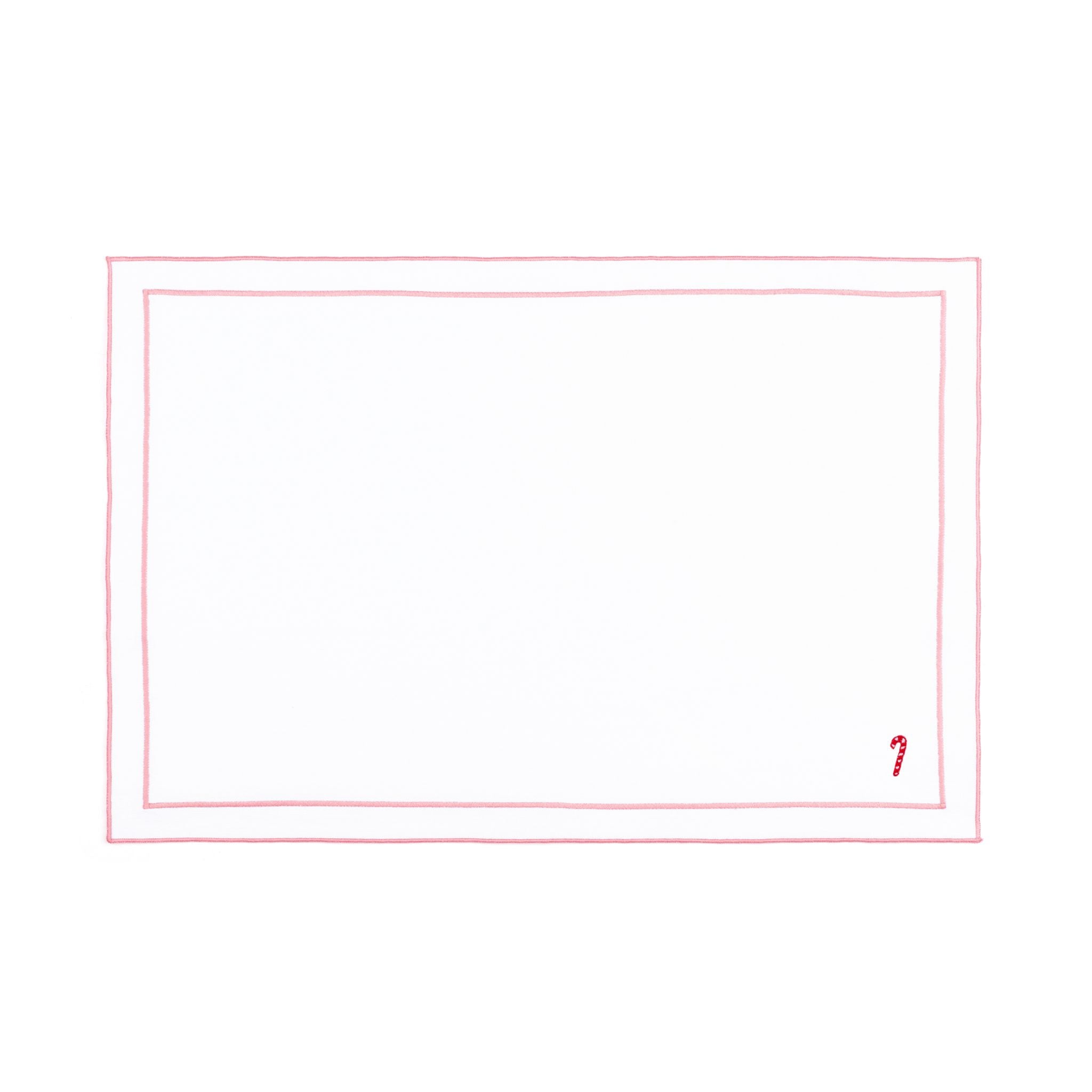 Mantelería Nazaré blanca, en algodón, con pequeños motivos de Navidad bordados.