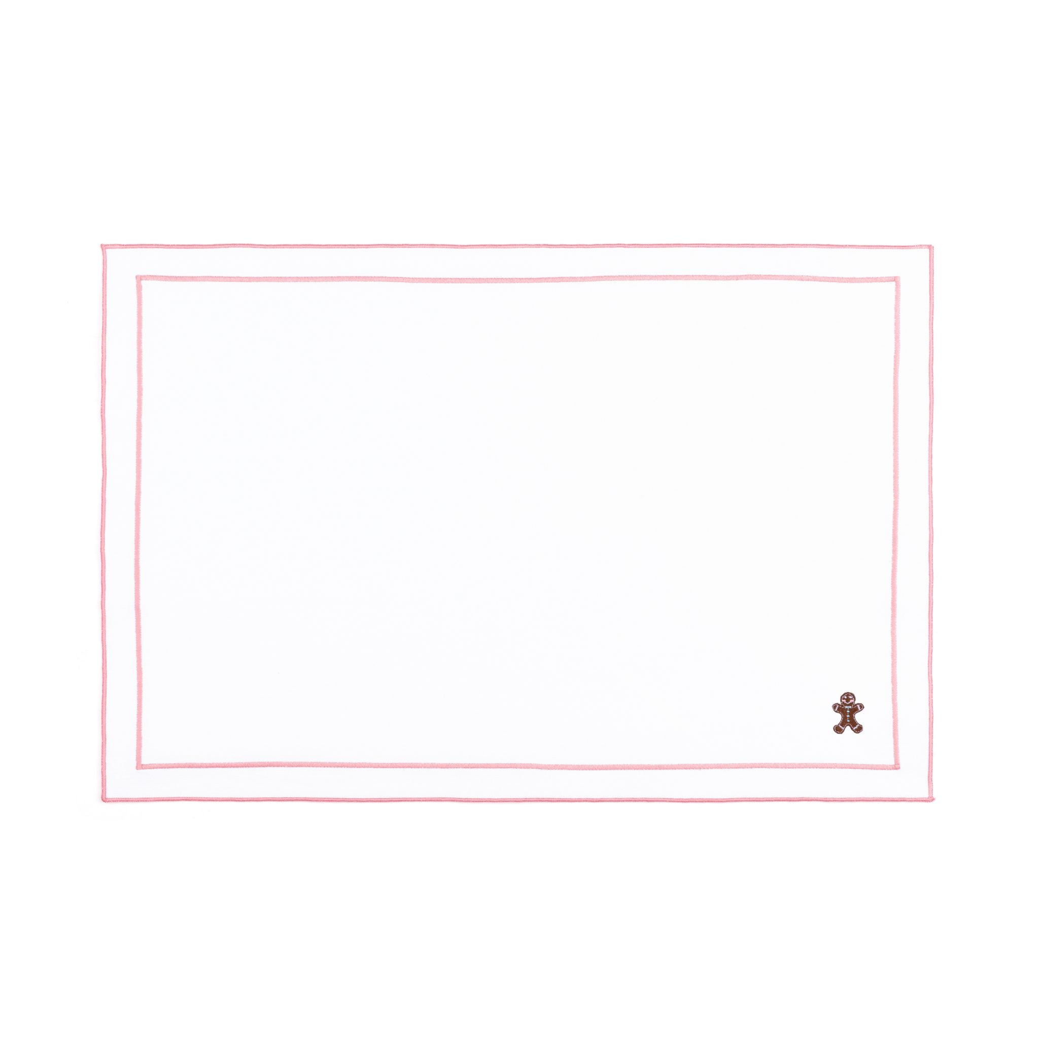 Mantelería Nazaré blanca, en algodón, con pequeños motivos de Navidad bordados.