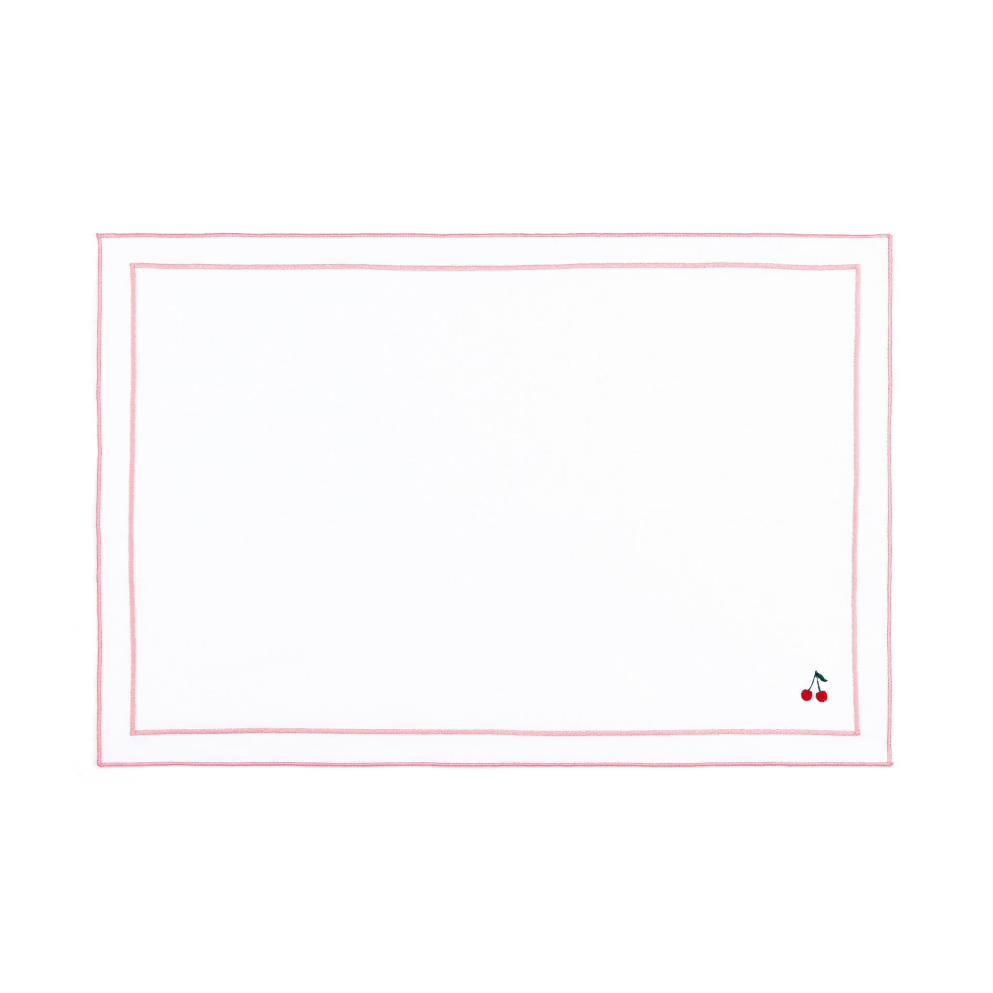 Roupa de mesa Nazaré branca, em algodão, com frutas bordadas