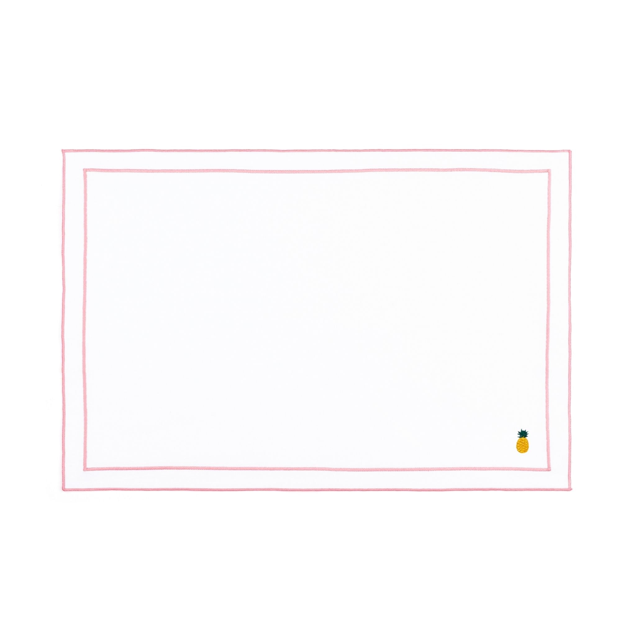 Roupa de mesa Nazaré branca, em algodão, com frutas bordadas