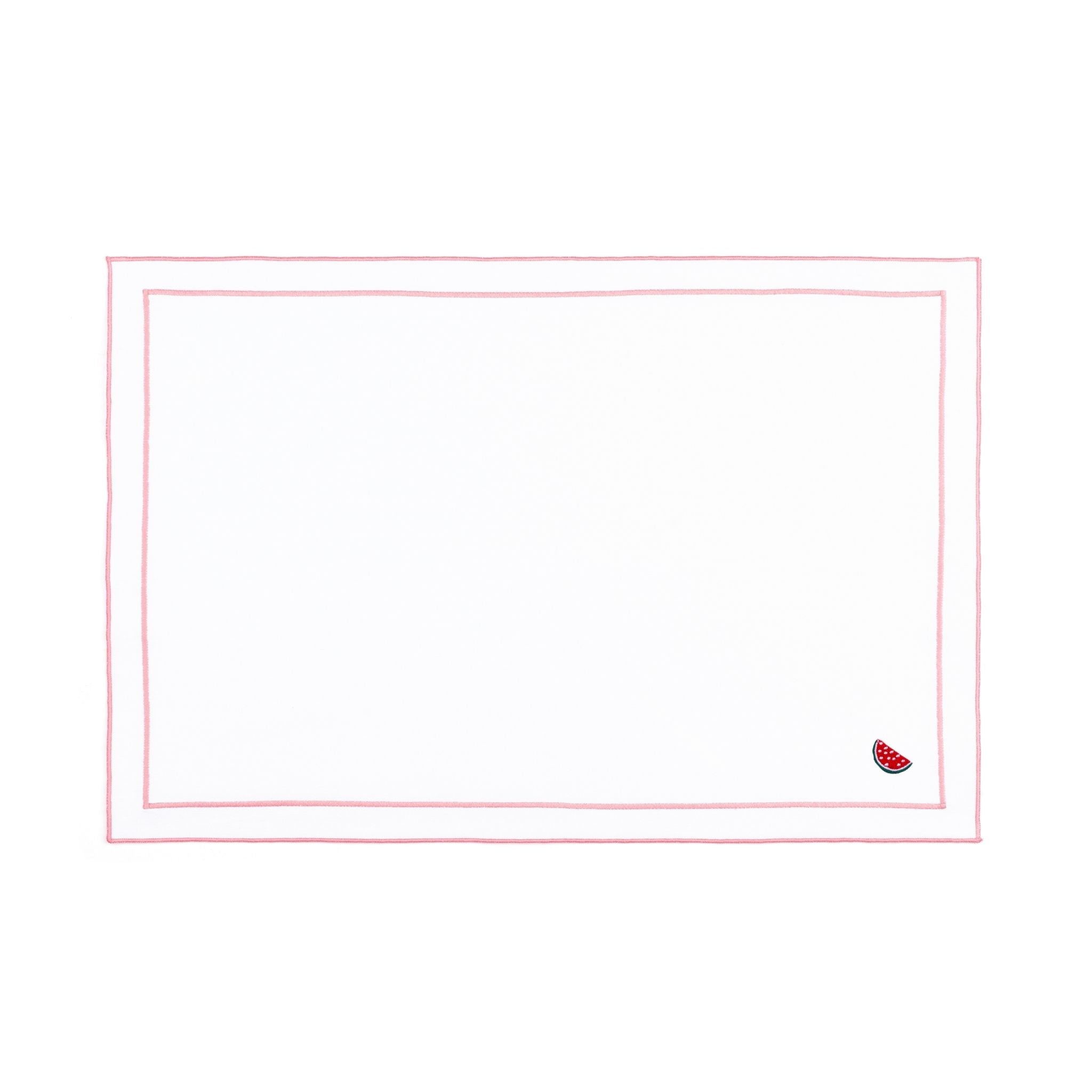 Roupa de mesa Nazaré branca, em algodão, com frutas bordadas