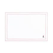 Linge de table Nazaré blanc, en coton, avec des sportifs rétro brodés