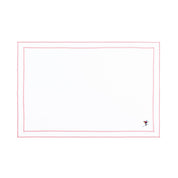 Linge de table Nazaré blanc, en coton, avec des sportifs rétro brodés