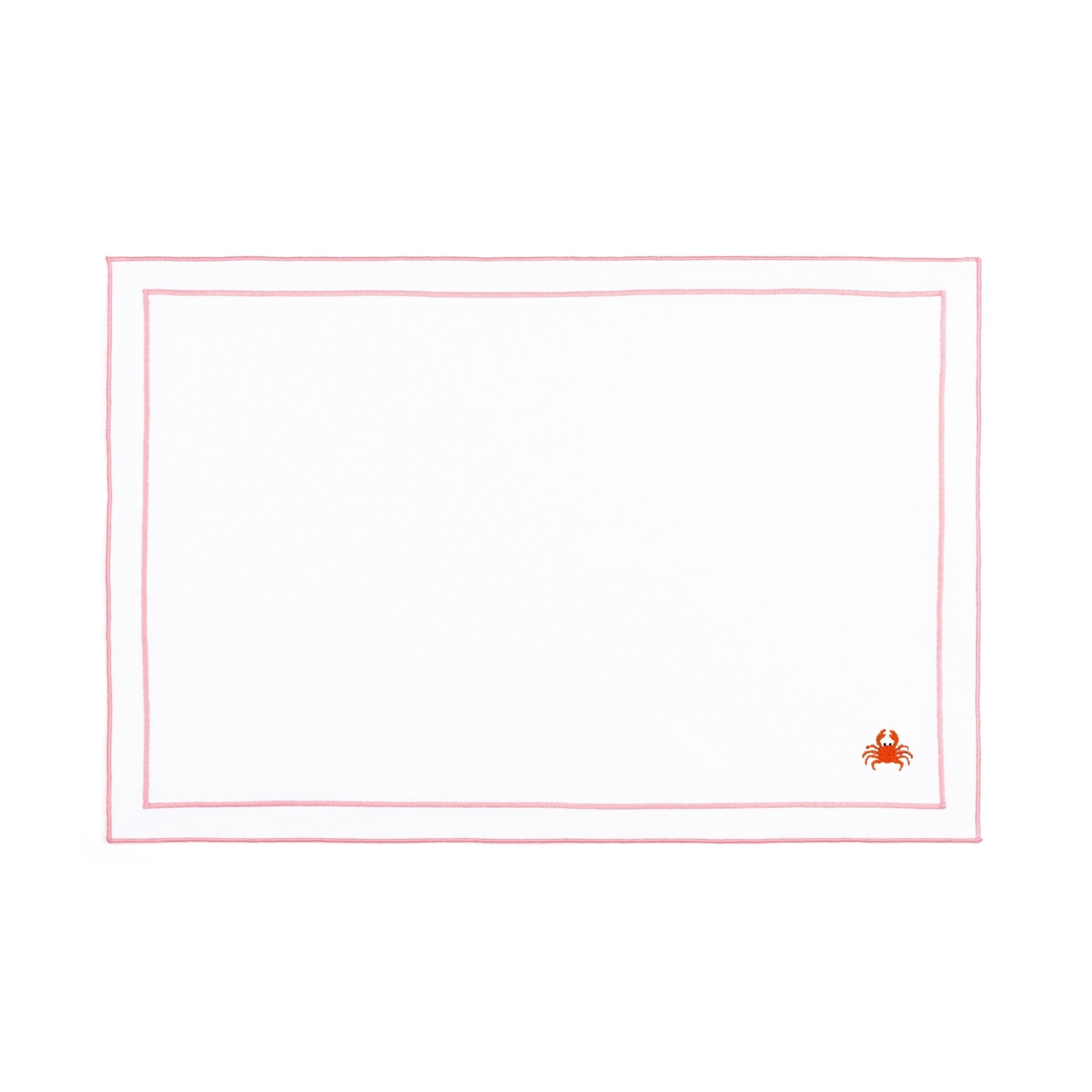 Linge de table Nazaré blanc, en coton, avec des motifs estivaux brodés