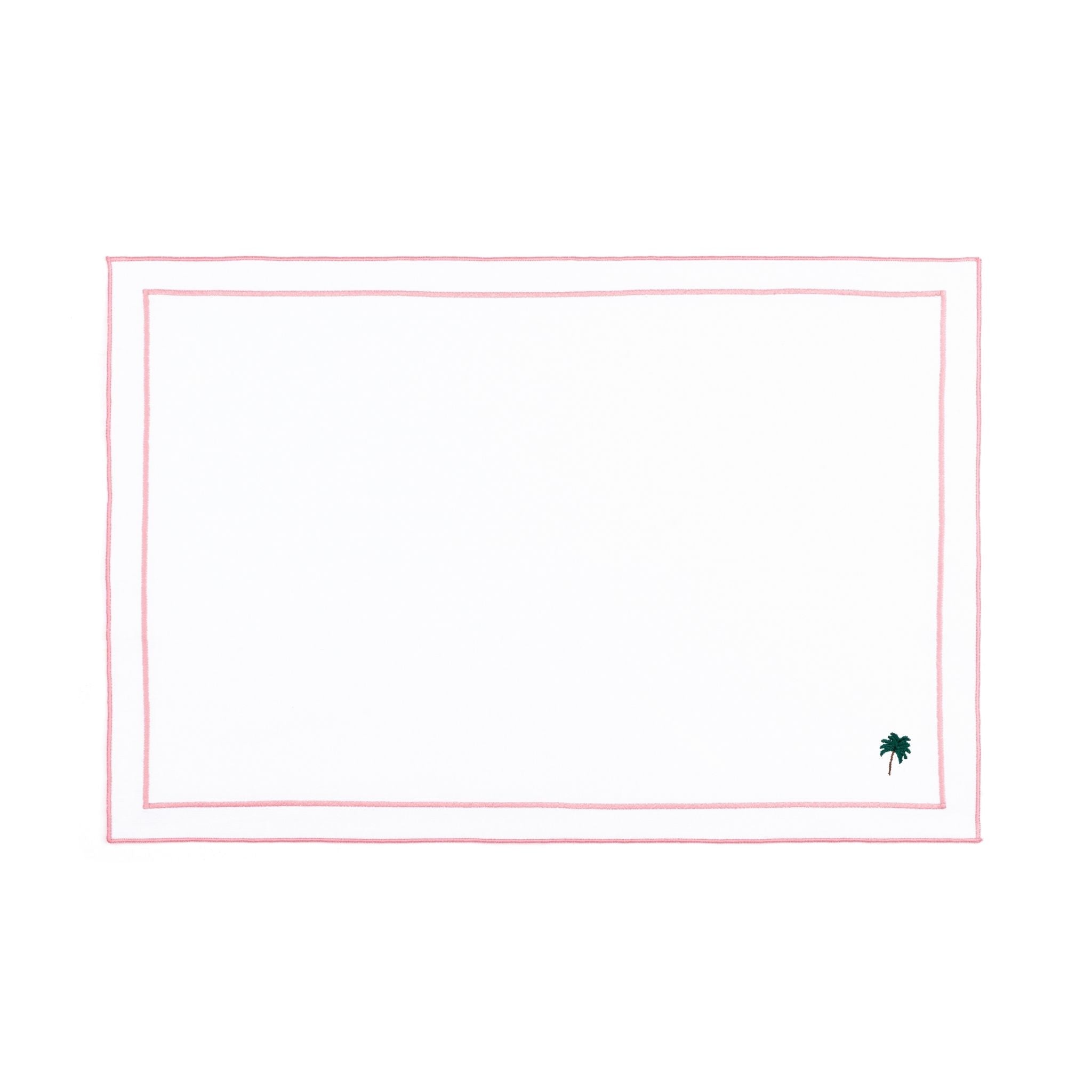 Linge de table Nazaré blanc, en coton, avec des motifs estivaux brodés