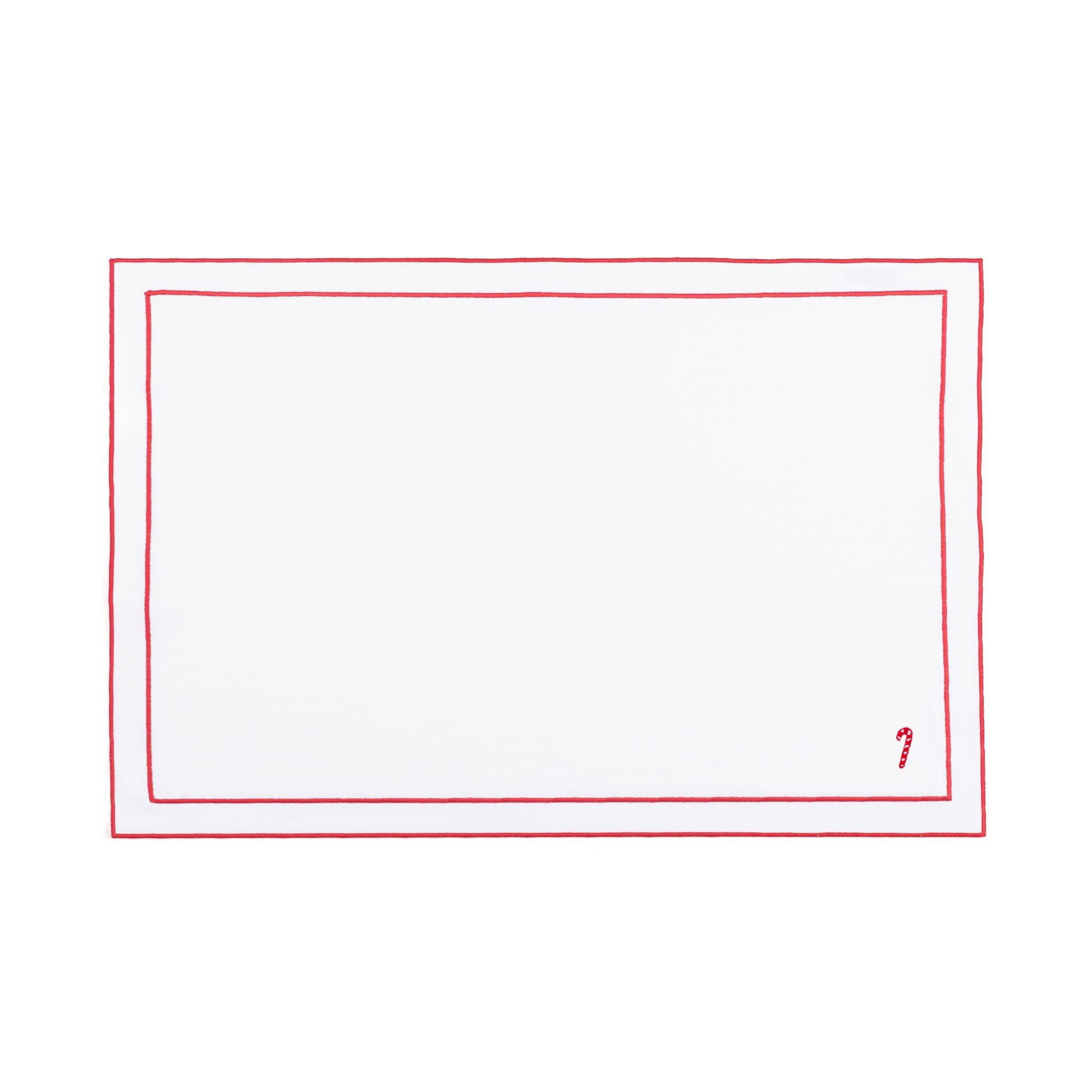 Mantelería Nazaré blanca, en algodón, con pequeños motivos de Navidad bordados.