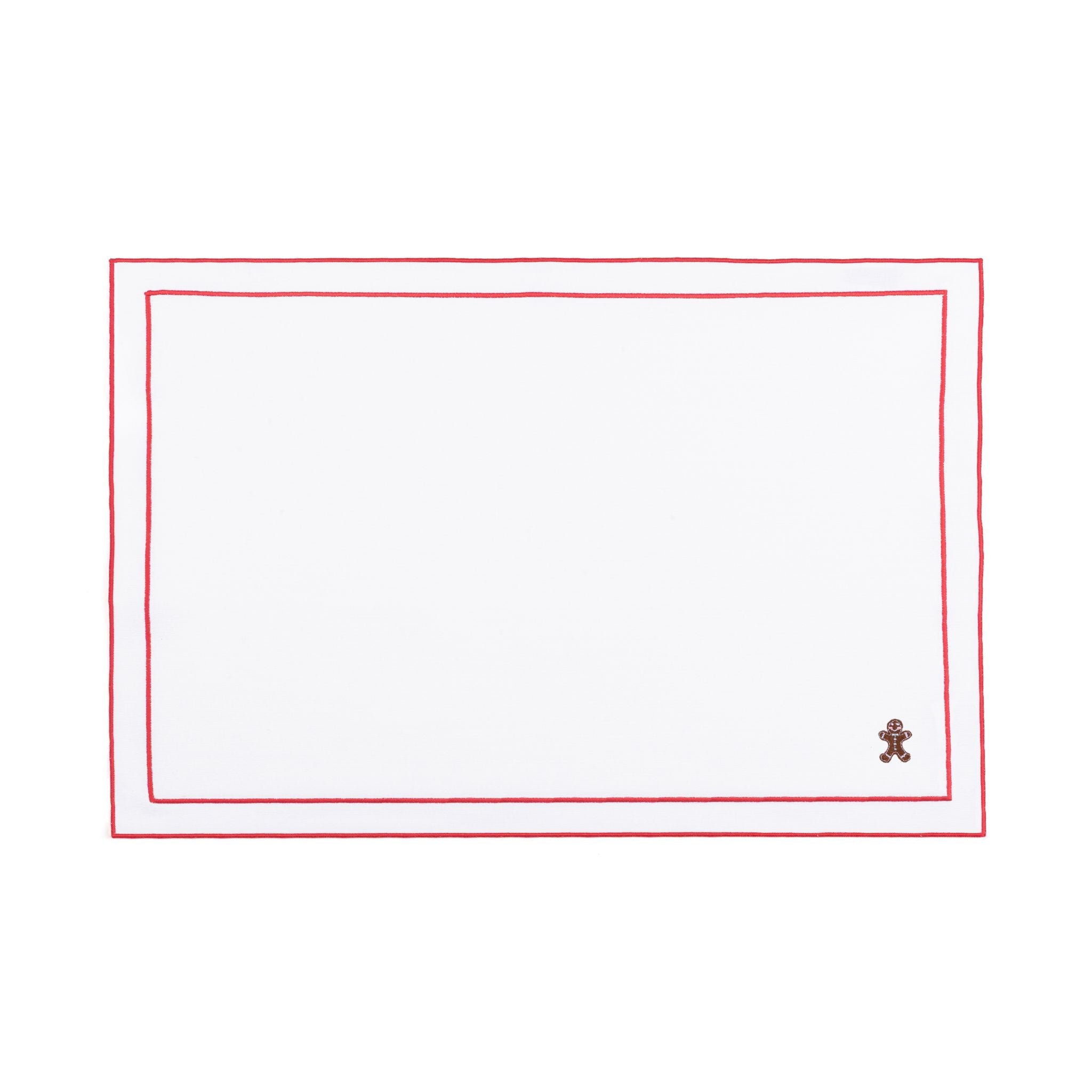 Mantelería Nazaré blanca, en algodón, con pequeños motivos de Navidad bordados.