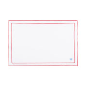 Mantelería Nazaré blanca, en algodón, con pequeños motivos de Navidad bordados.