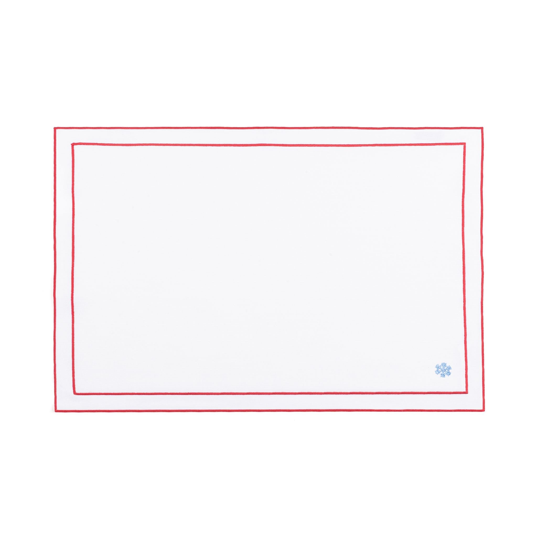 Mantelería Nazaré blanca, en algodón, con pequeños motivos de Navidad bordados.